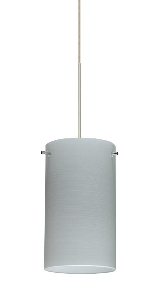 Besa Stilo 7 Pendant for Multiport Canopy Satin Nickel Chalk 1x50W Halogen, 15Ft. Cord