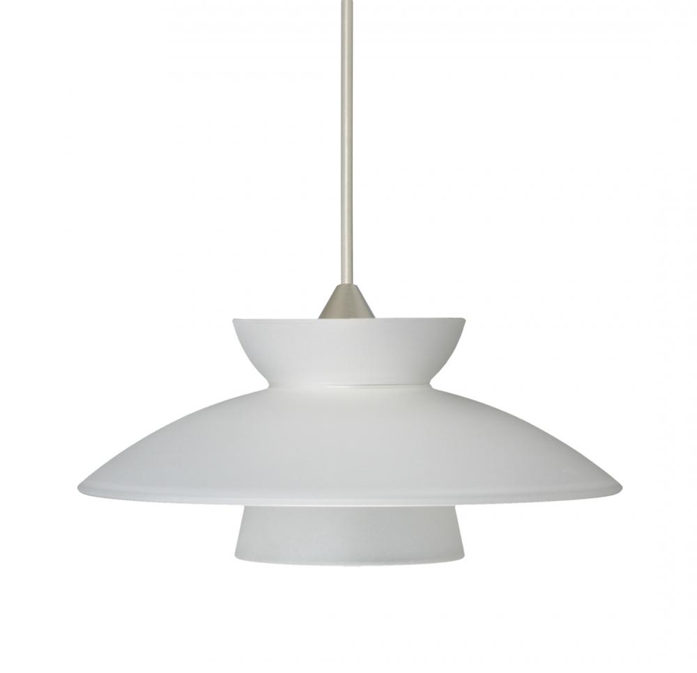 Besa Pendant Trilo 7 Satin Nickel Frost 1x50W Halogen, 15Ft. Cord