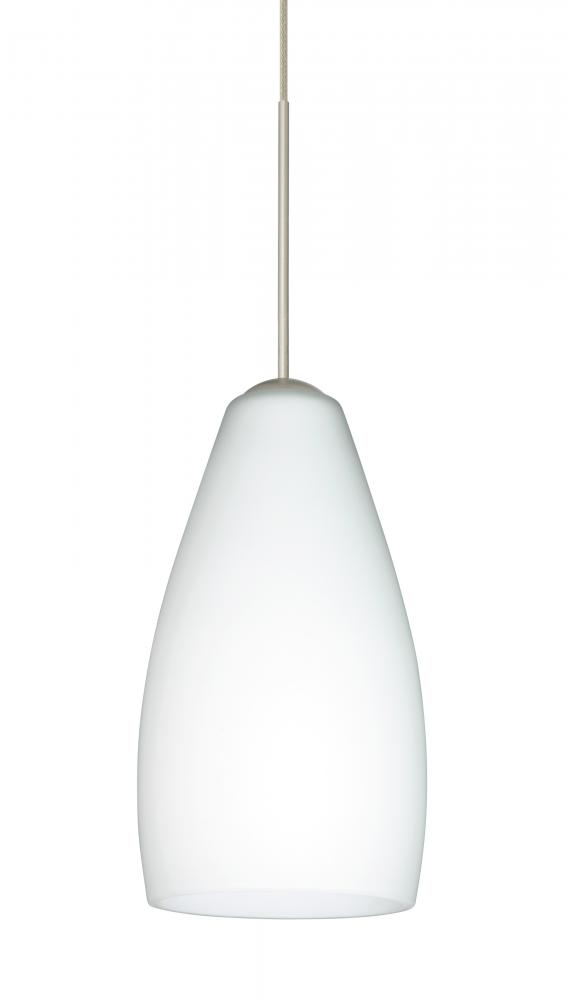 Besa Pendant Karli Satin Nickel Opal Matte 1x5W LED, 15Ft. Cord