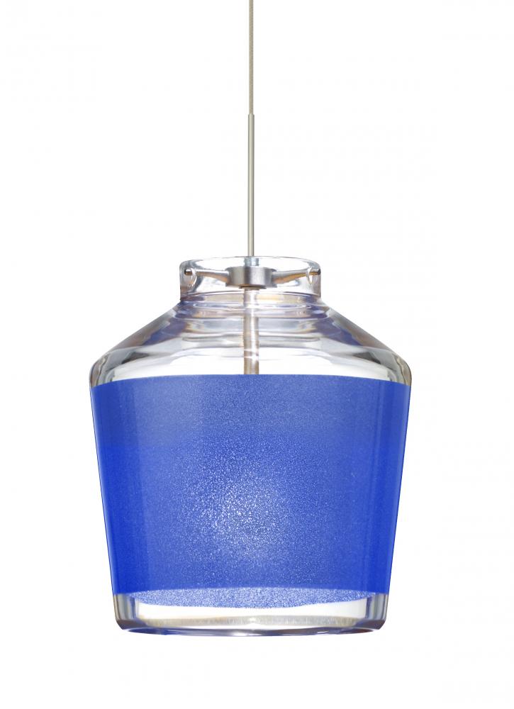 Besa Pendant Pica 6 Satin Nickel Blue Sand 1x5W LED