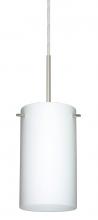 Besa Lighting 1BC-440407-MED-SN-L - Besa Stilo 7 Pendant Satin Nickel Opal Matte 1x40W B10 Med, 15Ft. Cord