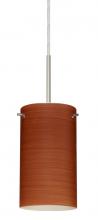 Besa Lighting 1BC-4404CH-LED-SN-L - Besa Stilo 7 LED Pendant Cherry Satin Nickel 1x9W LED, 15Ft. Cord