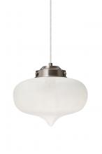 Besa Lighting 1JC-MIRAFR-EDIL-SN-L - Besa Mira Pendant Satin Nickel Frost 1x4W LED Filament, 15Ft. Cord