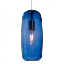 Besa Lighting 1JC-PINOT13BL-EDIL-SN - Besa, Pinot 13 Cord Pendant, Blue Bubble, Satin Nickel FInish 1x40W LED Filament