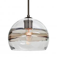 Besa Lighting 1JC-SPIR8SC-BR-L - Besa Spirit 8 Pendant, Smoke/Clear, Bronze Finish, 1x60W Medium Base, 15Ft. Cord