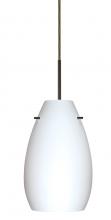 Besa Lighting 1JT-412607-LED-BR-L - Besa Pera 9 LED Pendant Opal Matte Bronze 1x9W LED, 15Ft. Cord