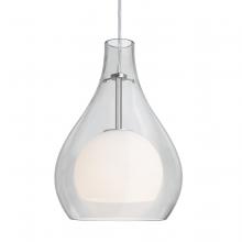 Besa Lighting 1JT-ELLE11CL-LED-SN-L - Besa, Elle 11 Cord Pendant for Multiport Canopy, Clear, Satin Nickel Finish, 1x9W LED