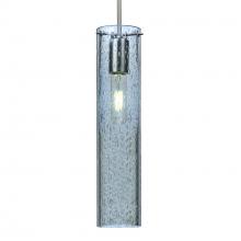 Besa Lighting 1JT-JUNI16BL-SN-L - Besa, Juni 16 Cord Pendant, Blue Bubble, Satin Nickel, 1x60W Medium Base, 15Ft. Cord