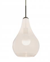 Besa Lighting 1JT-LEONMW-LED-BR - Besa, Leon Cord Pendant, Milky White, Bronze Finish, 1x9W LED