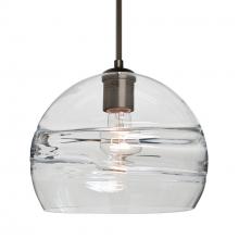 Besa Lighting 1JT-SPIR10CL-BR-L - Besa Spirit 10 Pendant, Clear, Bronze Finish, 1x60W Medium Base, 15Ft. Cord