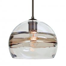 Besa Lighting 1JT-SPIR10SC-BR-L - Besa Spirit 10 Pendant, Smoke/Clear, Bronze Finish, 1x60W Medium Base, 15Ft. Cord