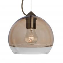 Besa Lighting 1KX-ALLY8SM-BR-L - Besa, Ally 8 Cable Pendant, Smoke/Clear, Bronze Finish, 1x60W Medium Base, 15Ft. Cabl