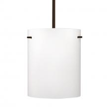 Besa Lighting 1TT-400607-BR-L - Besa Stem Pendant Tamburo 8 Bronze Opal Matte 1x100W Medium Base, 15Ft. Cord