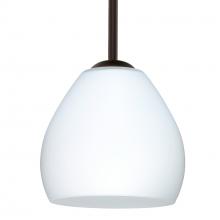 Besa Lighting 1TT-412207-MED-BR-L - Besa Bolla Pendant Opal Matte Bronze 1x40W B10 Medium base, 15Ft. Stem