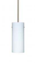 Besa Lighting 1TT-412307-LED-SN-L - Besa Stilo 10 LED Pendant Opal Matte Satin Nickel 1x9W LED, 15Ft. Cord