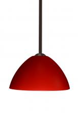 Besa Lighting 1TT-420131-LED-BR-L - Besa Tessa LED Stem Pendant Red Matte Bronze 1x9W LED, 15Ft. Cord