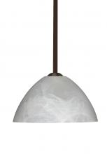 Besa Lighting 1TT-420152-BR-L - Besa Tessa Stem Pendant Bronze Marble 1x75W Medium Base, 15Ft. Cord