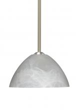 Besa Lighting 1TT-420152-SN-L - Besa Tessa Stem Pendant Satin Nickel Marble 1x75W Medium Base, 15Ft. Cord