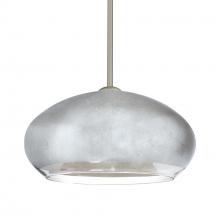 Besa Lighting 1TT-4345SF-SN-L - Besa Brio 14 Stem Pendant Satin Nickel Silver Foil 1x75W Medium Base, 15Ft. Cord