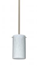 Besa Lighting 1TT-440419-SN-L - Besa Stem Stilo 7 Pendant Satin Nickel Carrera 1x50W Candelabra, 15Ft. Cord