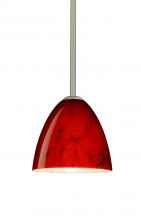 Besa Lighting 1TT-4470MA-LED-SN-L - Besa Vila LED Pendant Magma Satin Nickel 1x9W LED, 15Ft. Cord