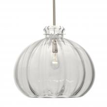 Besa Lighting 1TT-464588-SN-L - Besa Stem Pendant Pinta 12 Clear Satin Nickel 1x100W Medium Base, 15Ft. Cord