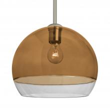 Besa Lighting 1TT-ALLY12AM-SN - Besa, Ally 12 Stem Pendant, Amber/Clear, Satin Nickel Finish, 1x60W Medium Base