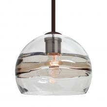 Besa Lighting 1TT-SPIR8SC-BR-L - Besa Spirit 8 Pendant, Smoke/Clear, Bronze Finish, 1x60W Medium Base, 15Ft. Cord