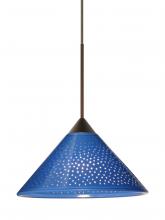 Besa Lighting 1XC-282484-BR-L - Besa Pendant Kona Bronze Blue Starpoint 1x50W Halogen, 15Ft. Cord