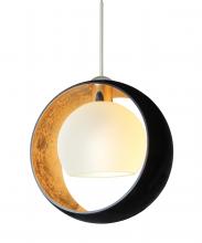 Besa Lighting 1XC-4293GF-LED-SN-L - Besa Pendant Pogo Satin Nickel Black/Inner Gold 1x5W LED, 15Ft. Cord