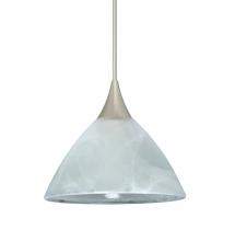 Besa Lighting 1XT-174352-SN-L - Besa Pendant Domi Satin Nickel Marble 1x50W Halogen, 15Ft. Cord