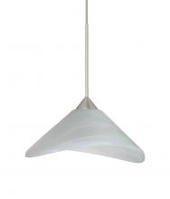 Besa Lighting 1XT-191352-LED-SN-L - Besa Pendant Hoppi Satin Nickel Marble 1x3W LED, 15Ft. Cord