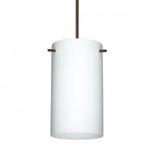 Besa Lighting 1XT-440407-BR-DIM010 - Besa Stilo 7 Pendant Bronze Opal Matte 1x50W Halogen, 0-10V Dimming