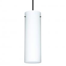 Besa Lighting 1XT-493007-BK-277-DIM010 - Besa Copa Pendant, Opal Matte, Black, 1x50W Halogen, 277V, 0-10V Dimming