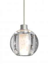 Besa Lighting 1XT-BOCA5BB-LED-SN-L - Besa, Boca 5 Cord Pendant, Clear Bubble, Satin Nickel Finish, 1x3W LED, 15Ft. Cord