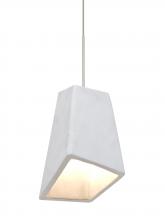 Besa Lighting 1XT-SKIPWH-LED-SN-L - Besa Skip Cord Pendant, White, Satin Nickel Finish, 1x9W LED, 15Ft. Cord