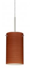 Besa Lighting B-4404CH-SN-L - Besa Stilo 7 Pendant For Multiport Canopy Satin Nickel Cherry 1x50W Candelabra, 15Ft.