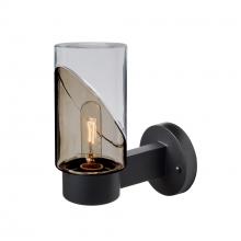 Besa Lighting BLINKSM-WALL-BK - Blink Outdoor Sconce, Smoke/Clear, Black Finish, 1x60W Medium Base