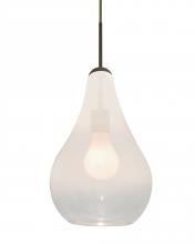 Besa Lighting J-LEONWC-BR - Besa, Leon Cord Pendant for Multiport Canopy, Milky White/Clear, Bronze Finish, 1x60W