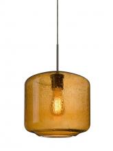 Besa Lighting J-NILES10AM-EDIL-BR-L - Besa Niles 10 Pendant For Multiport Canopy, Amber Bubble, Bronze Finish, 1x4W LED Fil