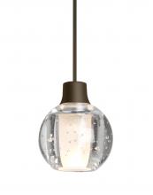 Besa Lighting RXP-BOCA3BB-BR-L - Besa, Boca 3 Cord Pendant, Clear Bubble, Bronze Finish, 1x35W Halogen, 15Ft. Cord