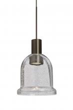 Besa Lighting RXP-KIBACL-LED-BR - Besa, Kiba Cord Pendant, Clear Bubble, Bronze Finish, 1x3W LED