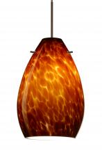 Besa Lighting X-171318-LED-BR-L - Besa Pendant For Mulitport Canopy Pera 6 Bronze Amber Cloud 1x5W LED, 15Ft. Cord