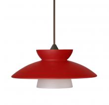 Besa Lighting X-271831-LED-BR-L - Besa Pendant For Multiport Canopy Trilo 7 Bronze Red Matte 1x5W LED, 15Ft. Cord