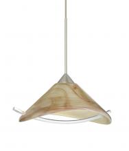 Besa Lighting XP-181305-SN-L - Besa Pendant Hoppi Satin Nickel Mocha/Clear 1x50W Halogen, 15Ft. Cord