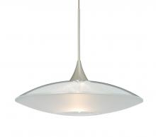 Besa Lighting XP-6294CL-LED-SN-L - Besa Pendant Spazio Satin Nickel Clear/Frost 1x5W LED, 15Ft. Cord