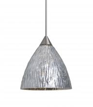 Besa Lighting XP-EVESS-LED-SN - Besa, Eve Cord Pendant, Stone Silver Foil, Satin Nickel Finish, 1x5W LED