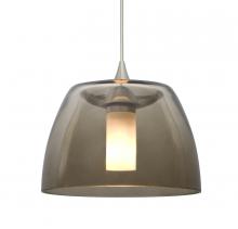 Besa Lighting XP-SPURSM-LED-SN-L - Besa Spur Cord Pendant, Smoke, Satin Nickel Finish, 1x3W LED, 15Ft. Cord