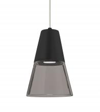 Besa Lighting XP-TIMO6BS-LED-SN-L - Besa, Timo 6 Cord Pendant,Smoke/Black, Satin Nickel Finish, 1x9W LED, 15Ft. Cord