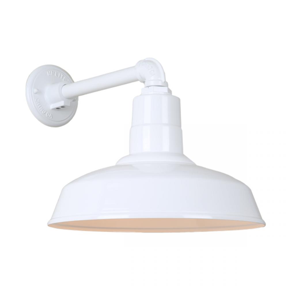 14" Gooseneck Light Warehouse Shade, QSNB-44 Arm